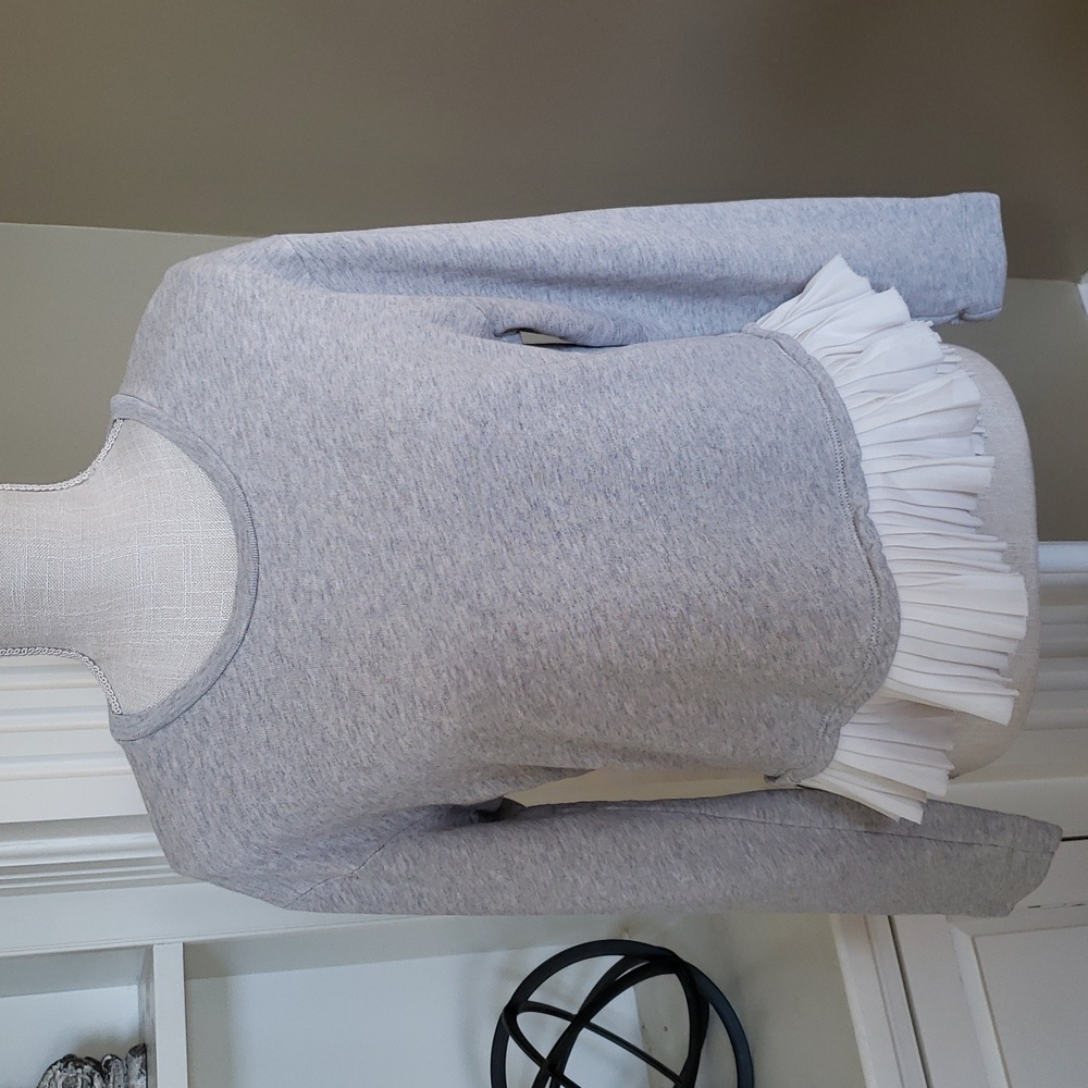 JCrew Ruffle Hem French Terry Sweatshirt - Picture 2 of 7